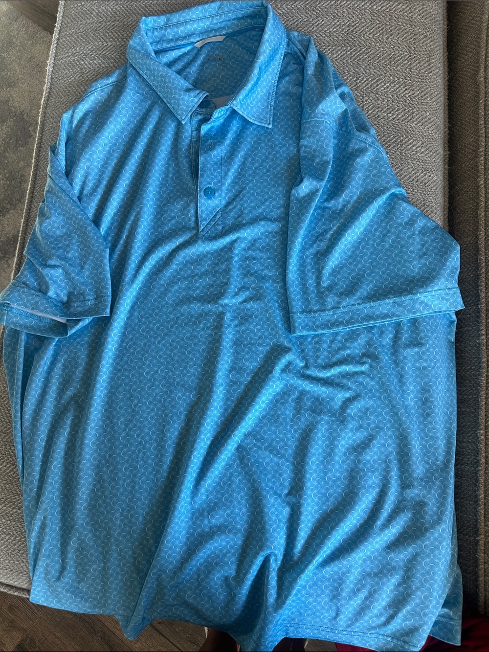 Cutter & Buck Light Blue Micro-Pattern Performance Polo